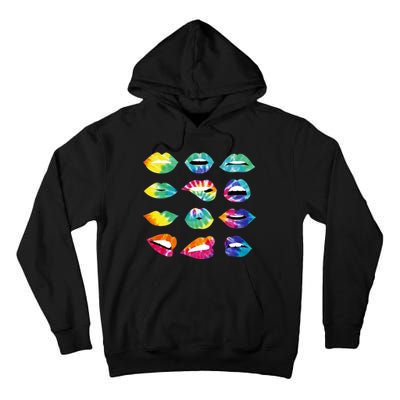 Tye Dye Colorful Hippy Lips Tall Hoodie