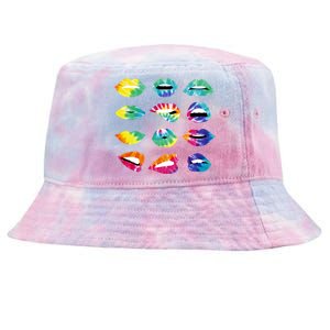 Tye Dye Colorful Hippy Lips Tie-Dyed Bucket Hat