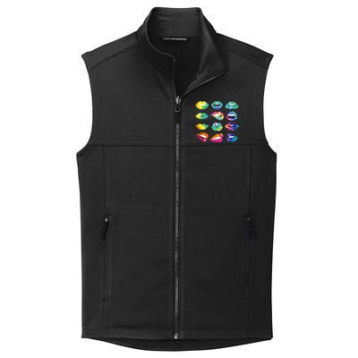 Tye Dye Colorful Hippy Lips Collective Smooth Fleece Vest