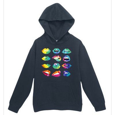 Tye Dye Colorful Hippy Lips Urban Pullover Hoodie