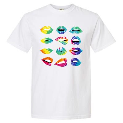 Tye Dye Colorful Hippy Lips Garment-Dyed Heavyweight T-Shirt