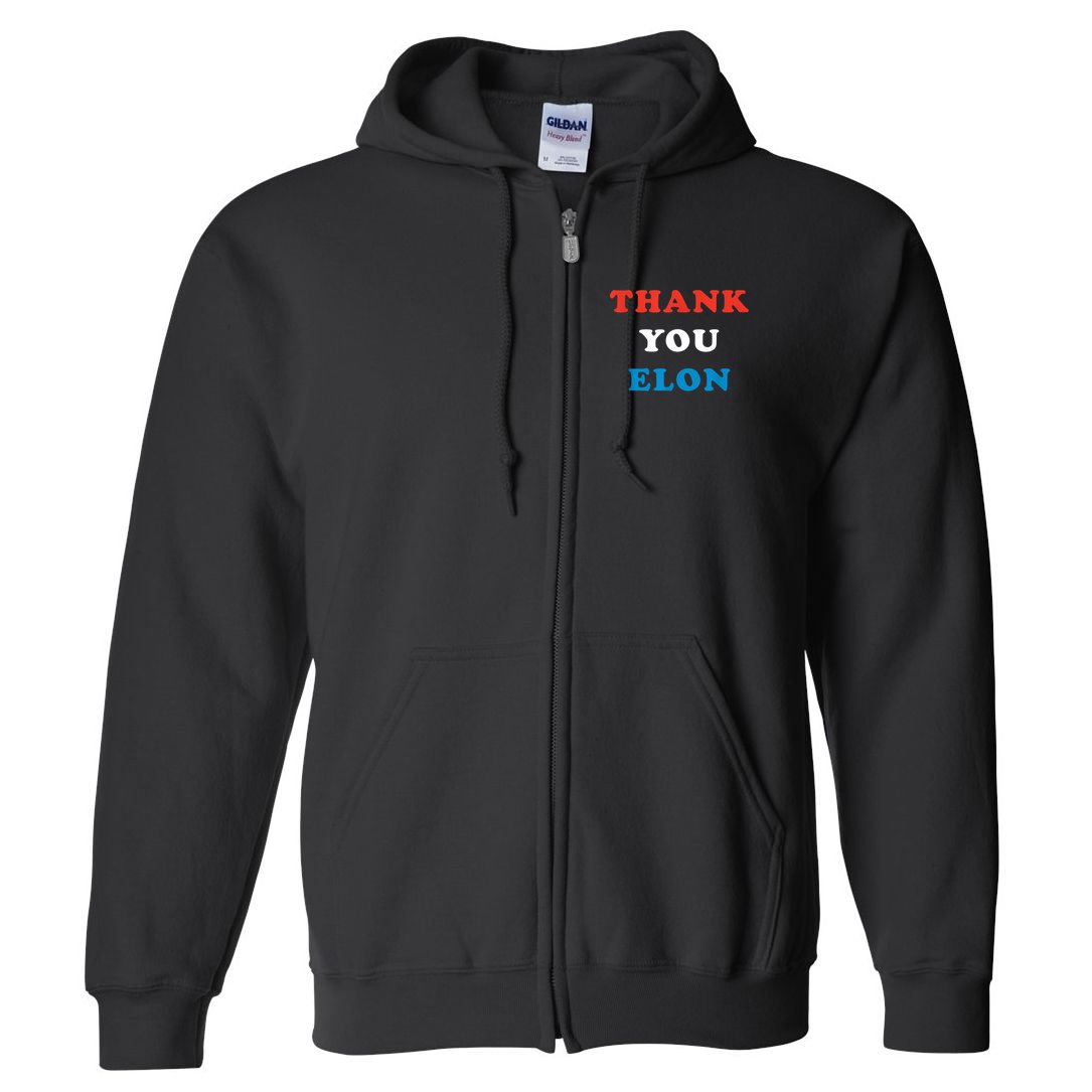 Thank You Elon Full Zip Hoodie