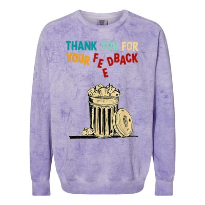 Thank You For Your Feedback Raglan Baseball Colorblast Crewneck Sweatshirt