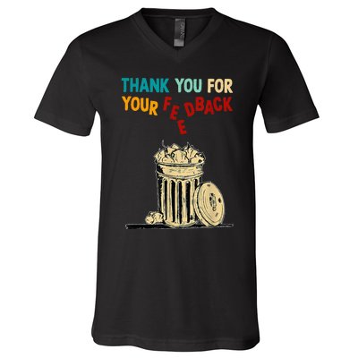 Thank You For Your Feedback Raglan Baseball V-Neck T-Shirt