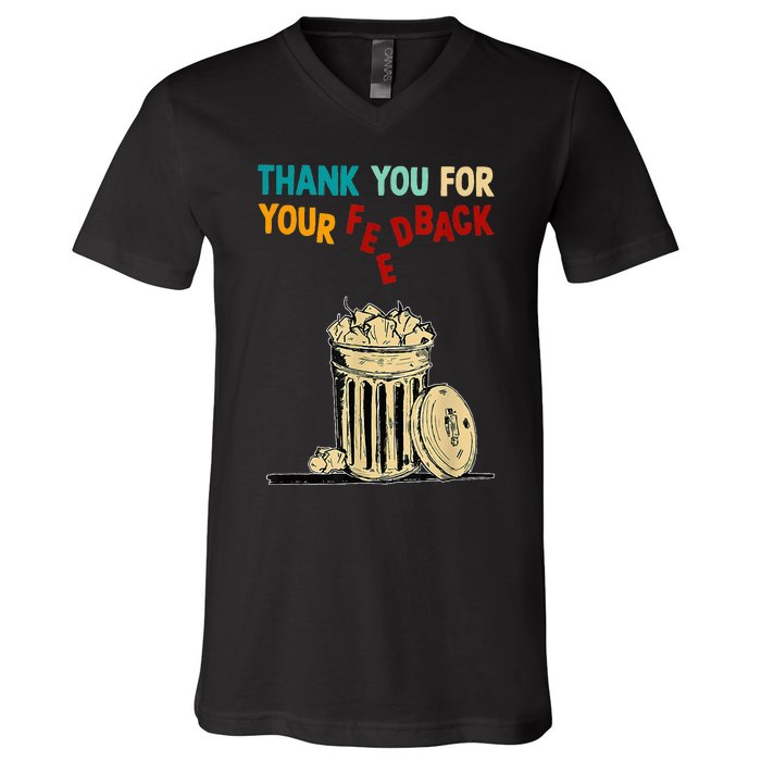 Thank You For Your Feedback Raglan Baseball V-Neck T-Shirt