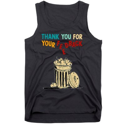 Thank You For Your Feedback Raglan Baseball Tank Top