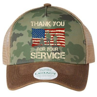 Thank You For Your Service Veterans Day Vintage USA Legacy Tie Dye Trucker Hat