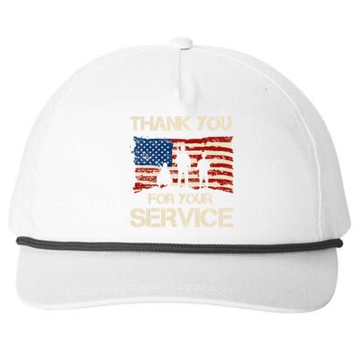 Thank You For Your Service Veterans Day Vintage USA Snapback Five-Panel Rope Hat