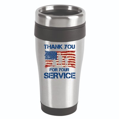 Thank You For Your Service Veterans Day Vintage USA 16oz Travel Tumbler