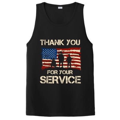 Thank You For Your Service Veterans Day Vintage USA PosiCharge Competitor Tank