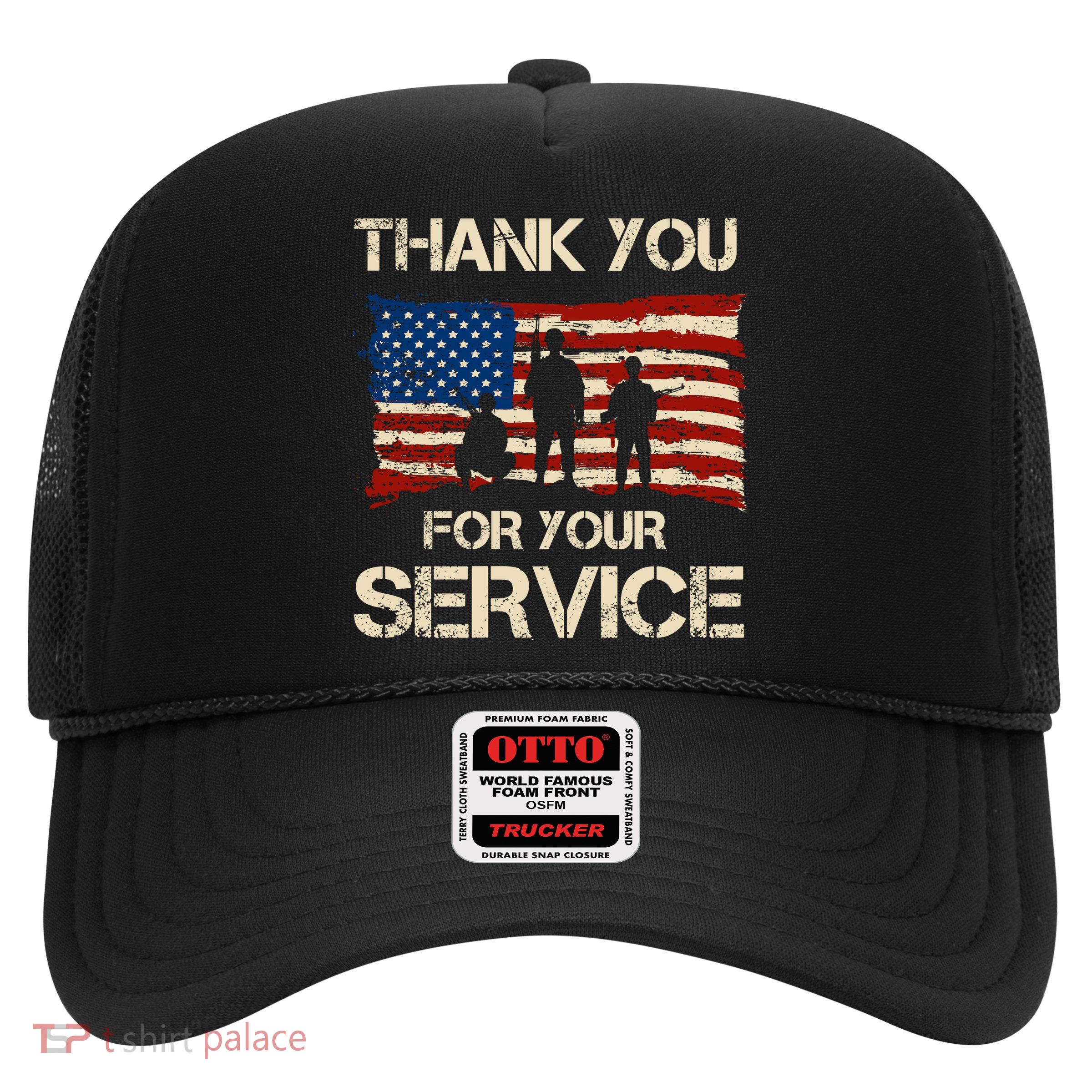 Thank You For Your Service Veterans Day Vintage USA Trucker Hat