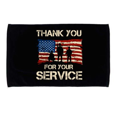 Thank You For Your Service Veterans Day Vintage USA Microfiber Hand Towel