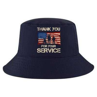 Thank You For Your Service Veterans Day Vintage USA Cool Comfort Performance Bucket Hat