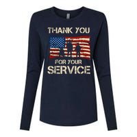 Thank You For Your Service Veterans Day Vintage USA Womens Cotton Relaxed Long Sleeve T-Shirt