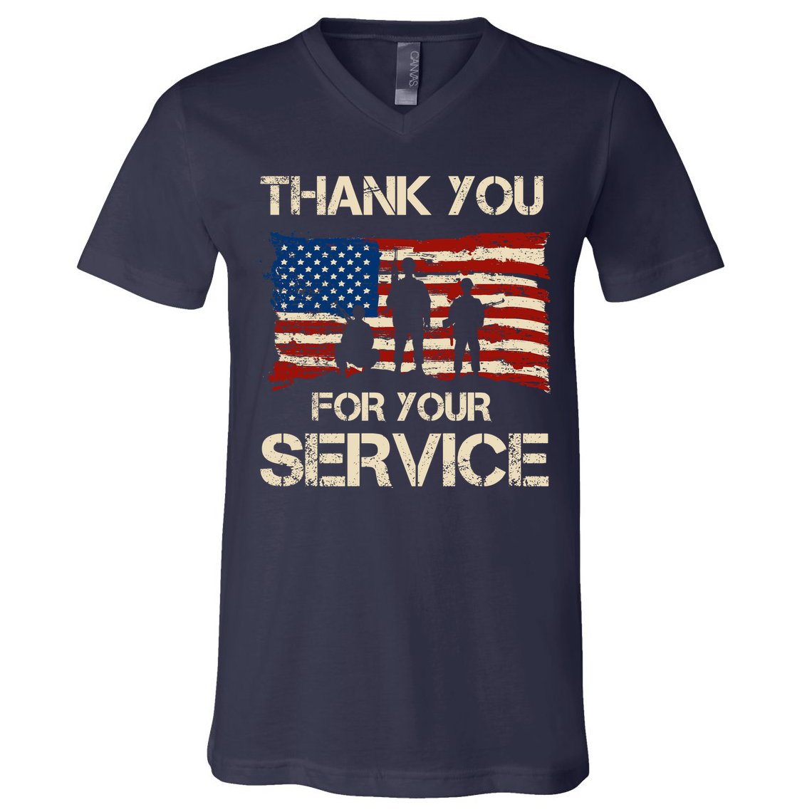 Thank You For Your Service Veterans Day Vintage USA V-Neck T-Shirt