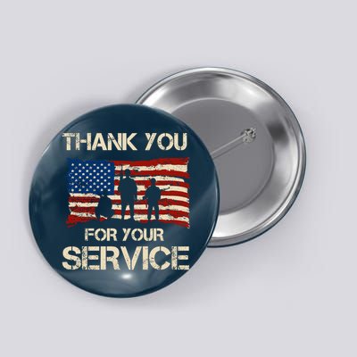 Thank You For Your Service Veterans Day Vintage USA Button
