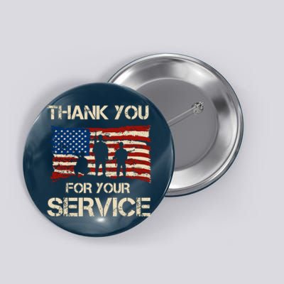 Thank You For Your Service Veterans Day Vintage USA Button