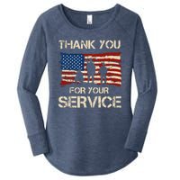 Thank You For Your Service Veterans Day Vintage USA Women's Perfect Tri Tunic Long Sleeve Shirt