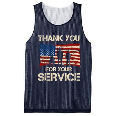 Thank You For Your Service Veterans Day Vintage USA Mesh Reversible Basketball Jersey Tank