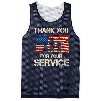 Thank You For Your Service Veterans Day Vintage USA Mesh Reversible Basketball Jersey Tank