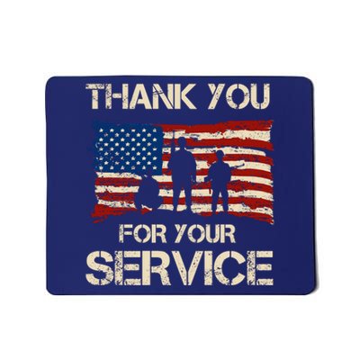 Thank You For Your Service Veterans Day Vintage USA Mousepad