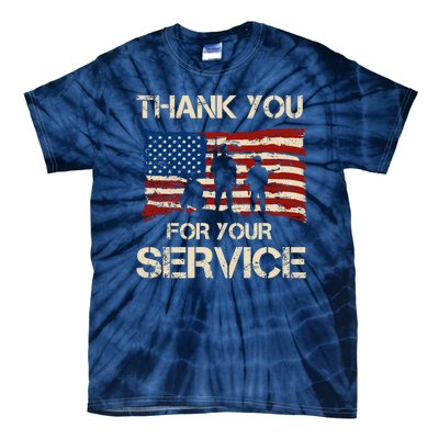 Thank You For Your Service Veterans Day Vintage USA Tie-Dye T-Shirt