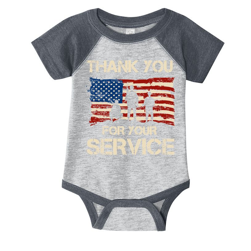 Thank You For Your Service Veterans Day Vintage USA Infant Baby Jersey Bodysuit