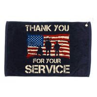 Thank You For Your Service Veterans Day Vintage USA Grommeted Golf Towel