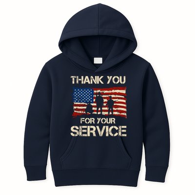 Thank You For Your Service Veterans Day Vintage USA Kids Hoodie