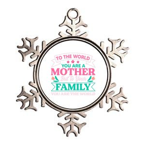 To Your Family You Are The World Inspirational Mother's Day Funny Gift Metallic Star Ornament