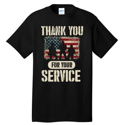 Thank You For Your Service Shirt, Patriotic Veterans Day Tall T-Shirt