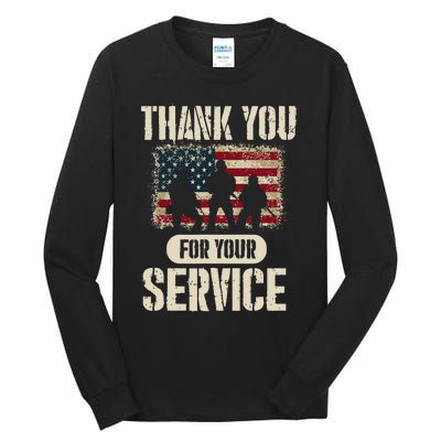 Thank You For Your Service Shirt, Patriotic Veterans Day Tall Long Sleeve T-Shirt