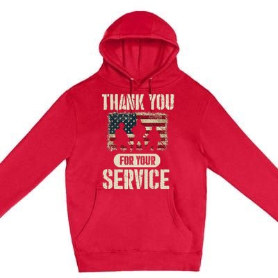 Thank You For Your Service Shirt, Patriotic Veterans Day Premium Pullover Hoodie