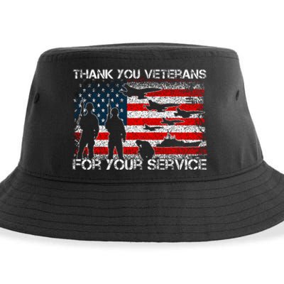 Thank You For Your Service Patriotic Thank You Veterans Day Sustainable Bucket Hat