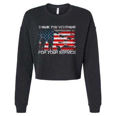 Thank You For Your Service Patriotic Thank You Veterans Day Cropped Pullover Crew