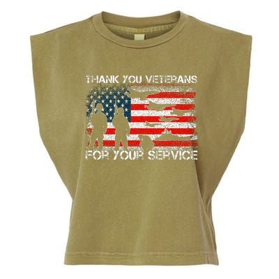 Thank You For Your Service Patriotic Thank You Veterans Day Garment-Dyed Women's Muscle Tee