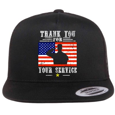 Thank you for your services Patriotic - veterans day Flat Bill Trucker Hat