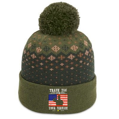 Thank you for your services Patriotic - veterans day The Baniff Cuffed Pom Beanie