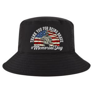 Thank You For Being Brave American Flag Memorial Day Gift Cool Comfort Performance Bucket Hat