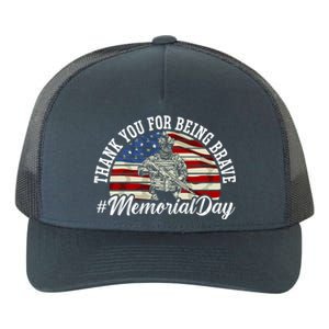 Thank You For Being Brave American Flag Memorial Day Gift Yupoong Adult 5-Panel Trucker Hat