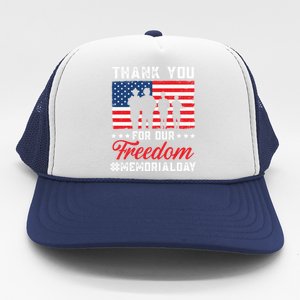 Thank You For Our Freedom Usa American Memorial Day Gift Trucker Hat