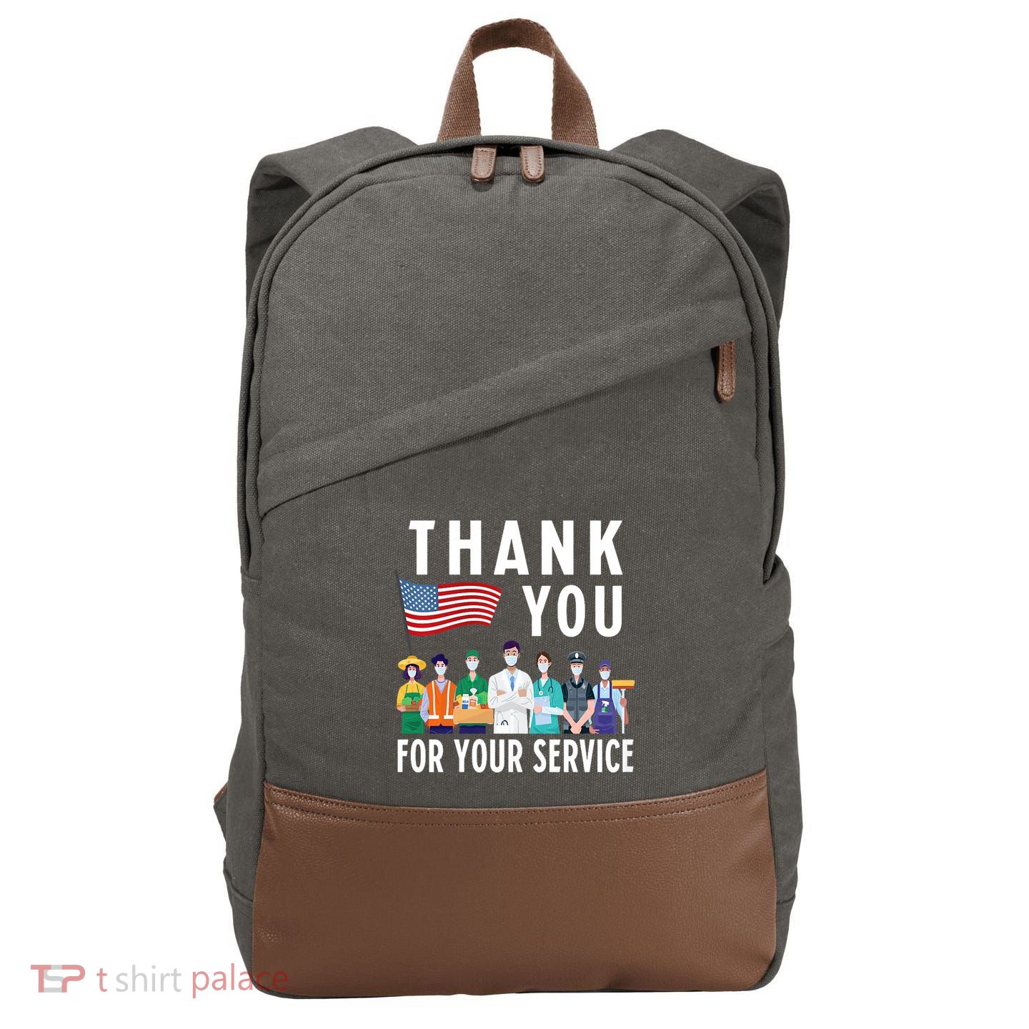 Thank You For Your Service Frontliners First Responders Cotton Canvas Backpack