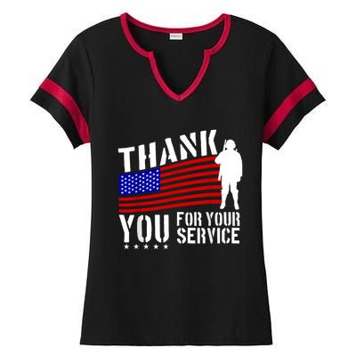 Thank You For Your Service Ladies Halftime Notch Neck Tee