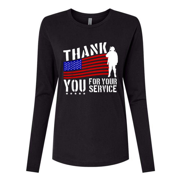 Thank You For Your Service Womens Cotton Relaxed Long Sleeve T-Shirt