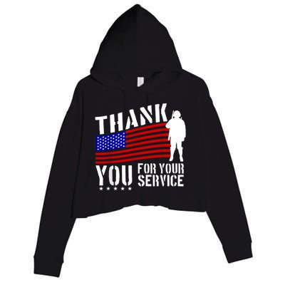 Thank You For Your Service Crop Fleece Hoodie