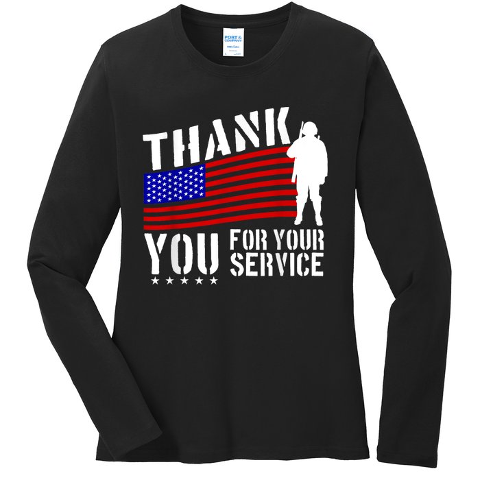 Thank You For Your Service Ladies Long Sleeve Shirt