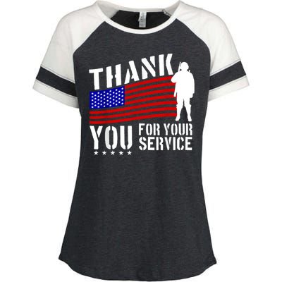 Thank You For Your Service Enza Ladies Jersey Colorblock Tee