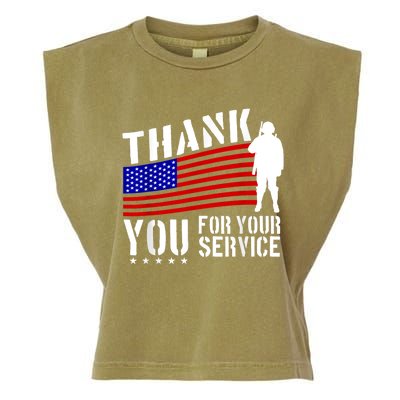 Thank You For Your Service Garment-Dyed Women's Muscle Tee