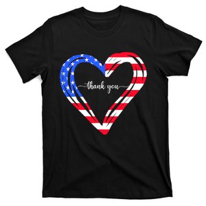 Thank You For Your Services Patriotic Heart Veterans Day T-Shirt