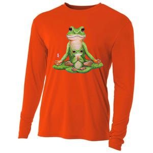 Two Yoga Frogs Meditation Yoga Animal Frogs Lover Gift Cool Gift Cooling Performance Long Sleeve Crew